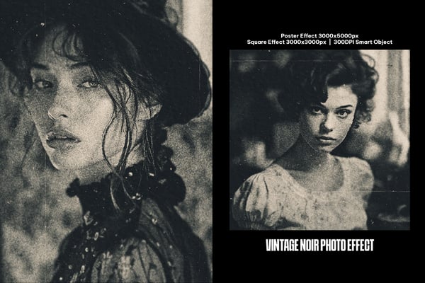 Vintage Noir Square And Poster Photo Effect