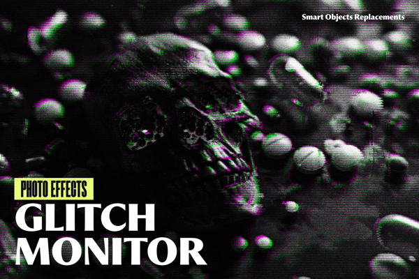 Glitch Monitor Photo Effect