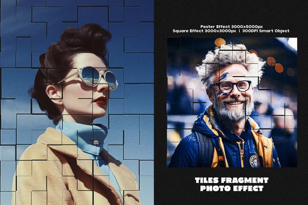 Tiles Fragment Square And Poster Photo Effect