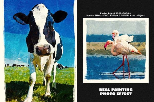 Real Painting Square And Poster Photo Effect