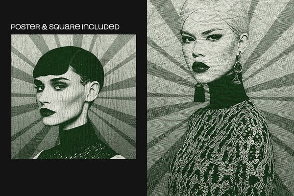 Engraved Paper Square And Poster Photo Effect