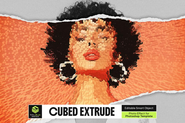 Cubed Extrude Photo Effect