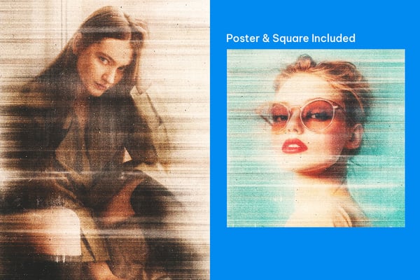 Broken Print Square And Poster Photo Effect