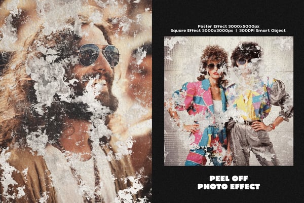 Peel Off Square And Poster Photo Effect