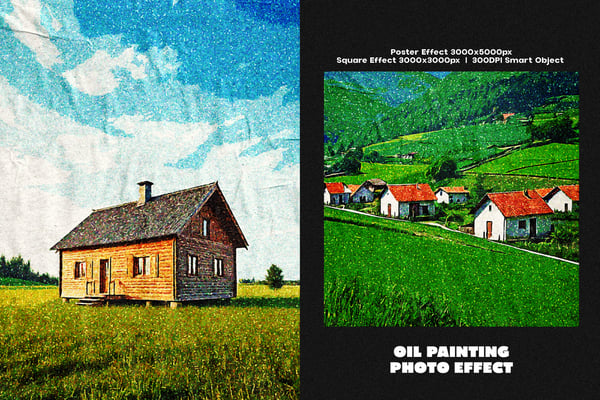 Oil Painting Square And Poster Photo Effect