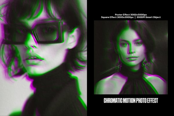 Chromatic Motion Square And Poster Photo Effect