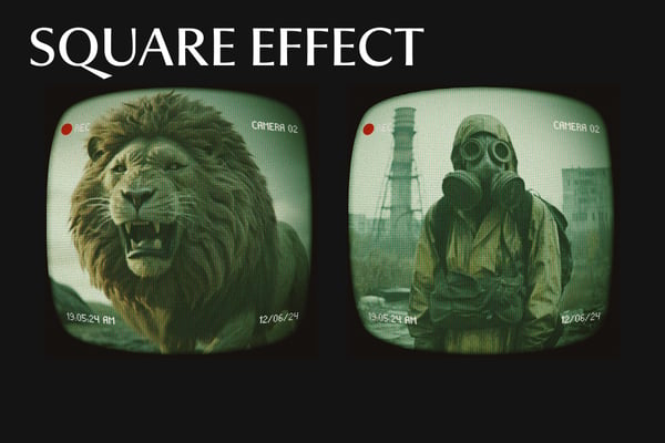 Retro Monitor Square And Poster Photo Effect