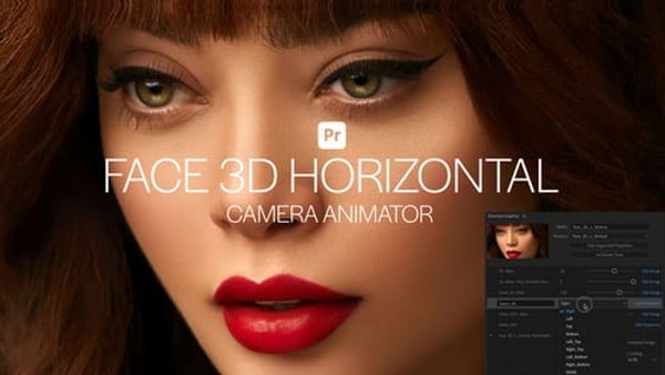 Face 3D Horizontal Camera Animator for Premiere Pro – Realistic Head Turn Motion Controller