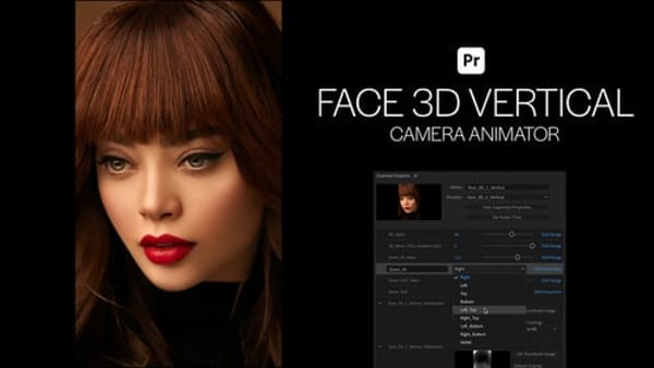 Face 3D Vertical Camera Animator for Premiere Pro – Realistic Head Turn Motion Controller