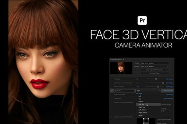 Face 3D Vertical Camera Animator for Premiere Pro – Realistic Head Turn Motion Controller