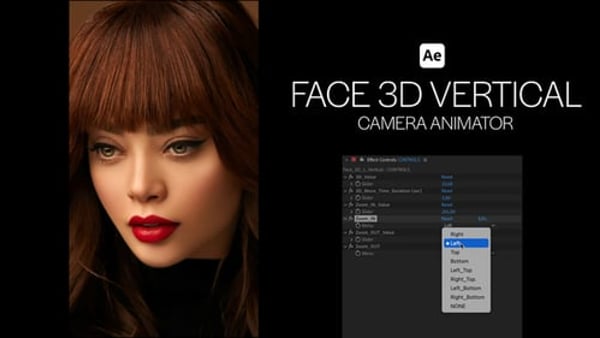 Face 3D Vertical Camera Animator – Realistic Head Turn Motion Controller