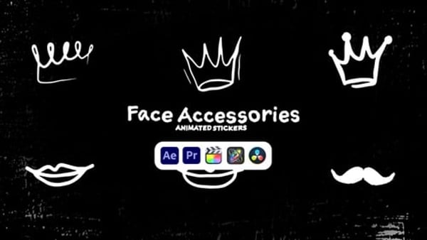 Face Accessories Animated Stickers - Fun Character Emoji Animation Pack