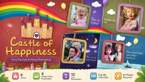 Fairy Tale Castle Photo Presentation for After Effects with 8 Placeholders