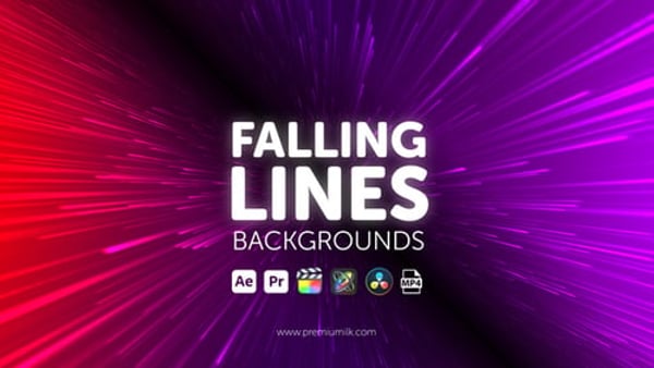 Falling Lines Backgrounds - Dynamic Vertical Lines Motion Background Pack
