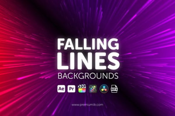 Falling Lines Backgrounds - Dynamic Vertical Lines Motion Background Pack
