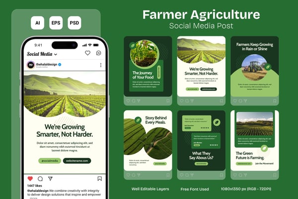 Farmer Agriculture - Instagram Post