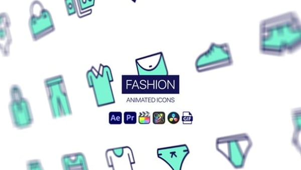 Fashion Animated Icons - Style Clothing Motion Icons Animation Pack
