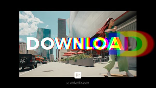 Fast Titles Pack Color Distortion for Premiere Pro - RGB Glitch Text Animation Template