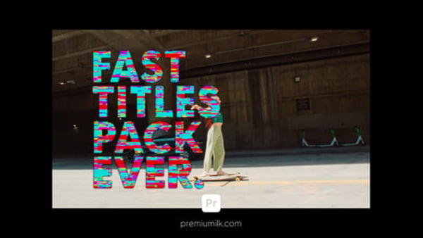 Fast Titles Pack Glitch Color for Premiere Pro - RGB Split Typography Animation Template
