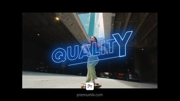 Fast Titles Pack Neon for Premiere Pro - Glowing Light Typography Animation Template