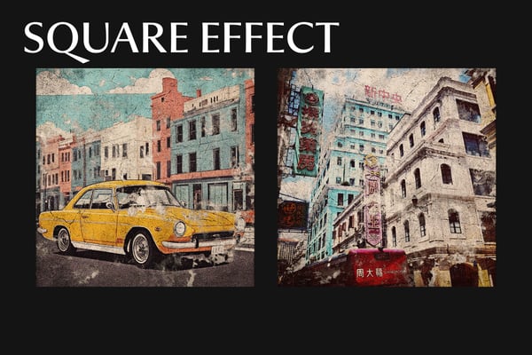 Dirty Peel Off Square And Poster Photo Effect