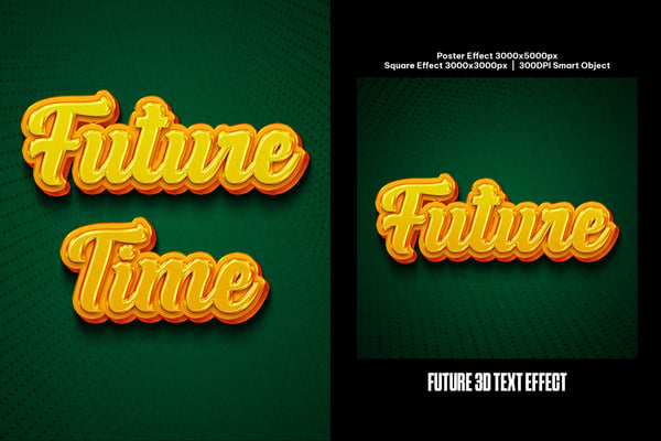 Future 3D Square And Poster Text Effect