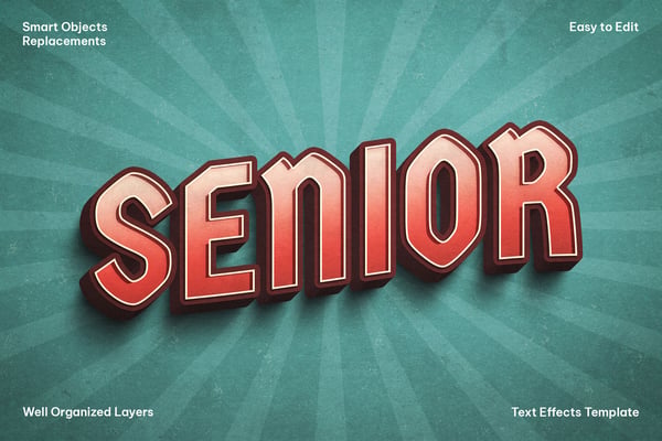 Senior Retro Text Effect