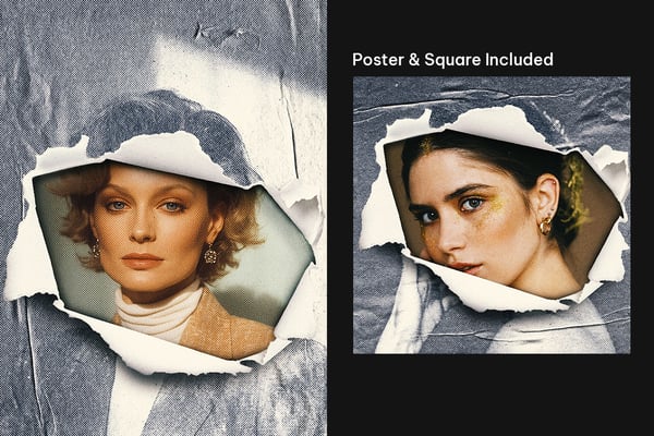 Hole Torn Square And Poster Photo Effect