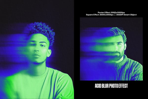 Acid Blur Square And Poster Photo Effect