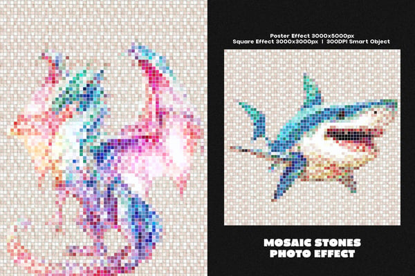 Mosaic Stones Square And Poster Photo Effect