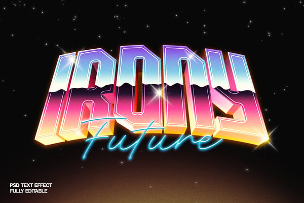 80s Neon Synthwave Text Effect