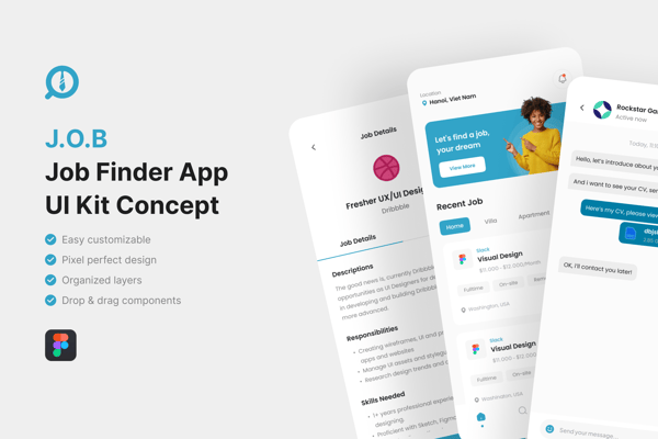 J.O.B_Job Finder App UI Kit 