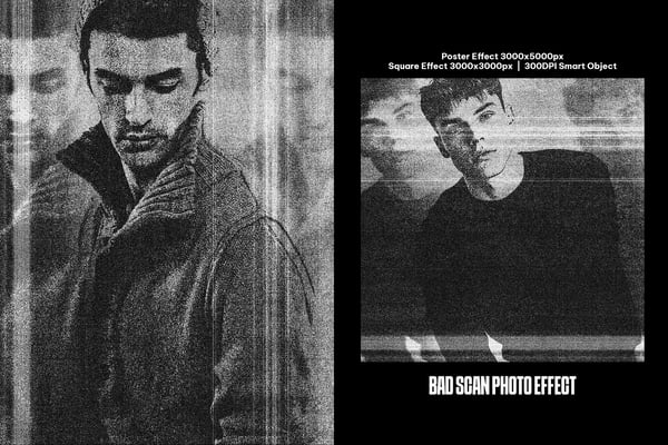 Bad Scan Square And Poster Photo Effect