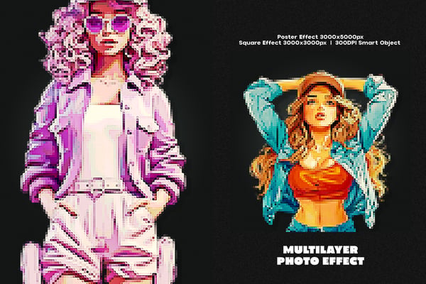 Multilayer Square And Poster Photo Effect