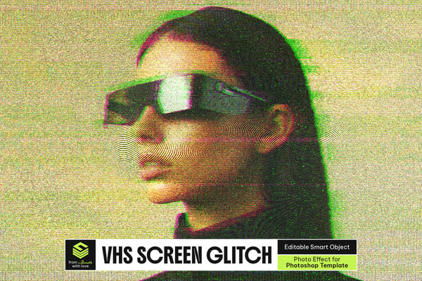 VHS Screen Glitch Photo Effect