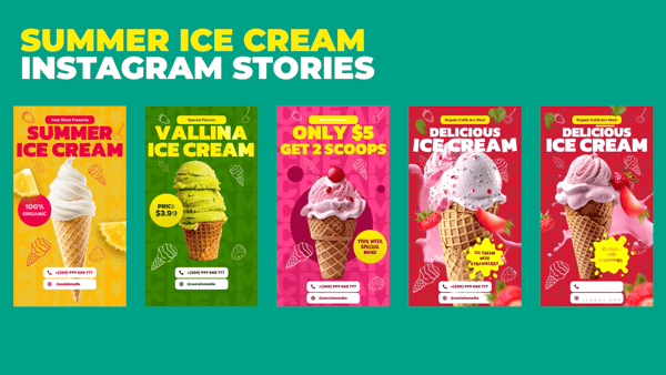 Summer Ice Cream Instagram Stories MOGRT