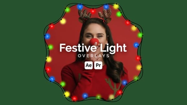 Festive Christmas Light Overlays for After Effects & Premiere Pro – 10 Designs
