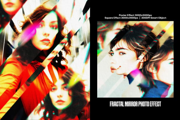 Fractal Mirror Square And Poster Photo Effect