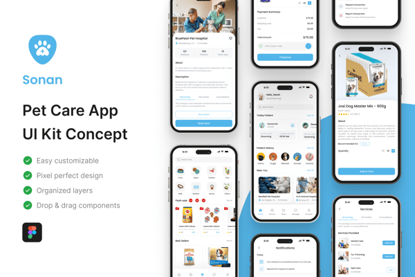 Sonan - Pet Care App UI Kit