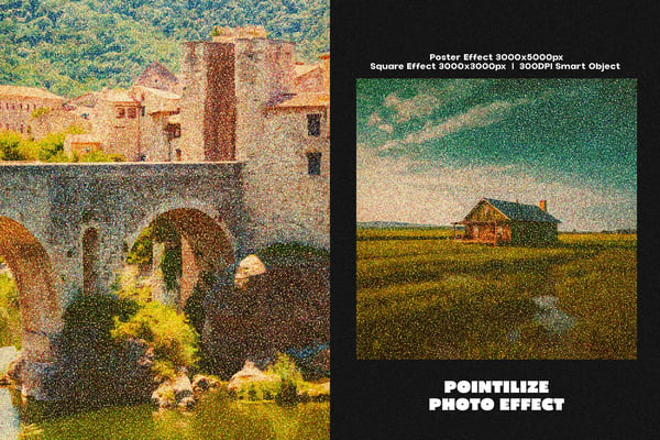 Pointilize Square And Poster Photo Effect