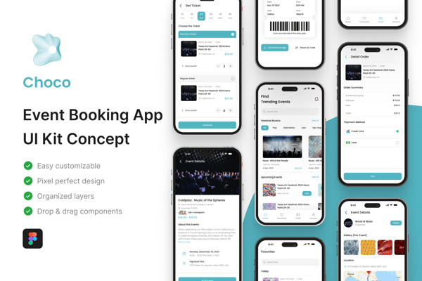 Choco - Event Booking  App UI Kit