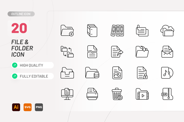 File & Folder Line Icon