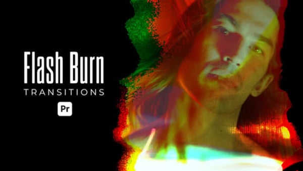 Film Burn & Analog Flash Transitions for Premiere Pro | Retro Light Leak and Glitch Pack