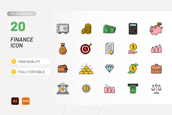 Finance Filled Line Icon