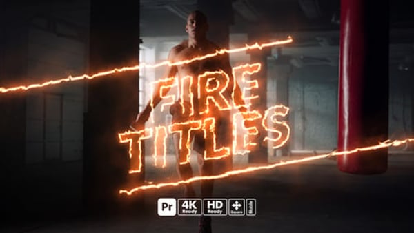 Fire Titles for Premiere Pro - Cinematic Burning Flame Typography Animation Template