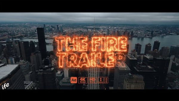 Fire Trailer Titles – Burning Cinematic Text Animations for Action Videos