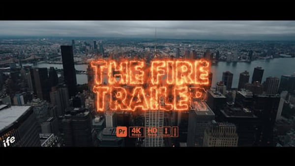 Fire Trailer Titles for Premiere Pro – Burning Cinematic Text Animations for Action Videos