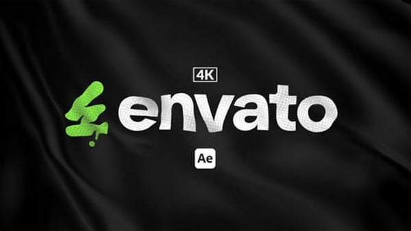 Flag Logo Sting  - Waving Fabric Brand Reveal Animation Template