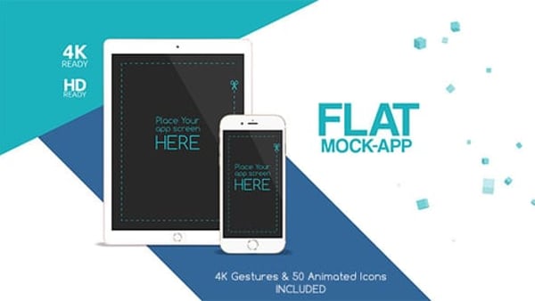 Flat App Commercial Device Mockup – 4K Web & Mobile Promo