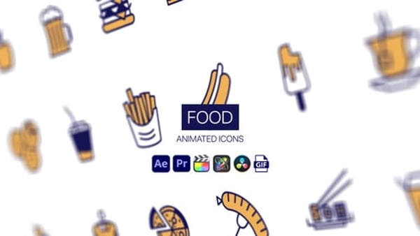 Food Animated Icons - Cooking Food Motion Icons Animation Pack